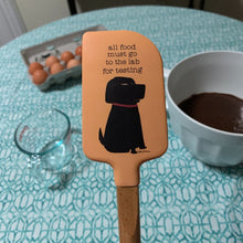 Load image into Gallery viewer, All Food to the Lab For Testing Dog Lover Spatula | Wooden Handle Double-Sided Silicone Spatula