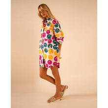 Load image into Gallery viewer, All Over Smiley Preslie Poplin Shirt Dress | Organic Cotton Beltable Dress or Tunic with Pockets