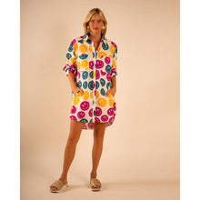 Load image into Gallery viewer, All Over Smiley Preslie Poplin Shirt Dress | Organic Cotton Beltable Dress or Tunic with Pockets