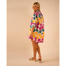 Load image into Gallery viewer, All Over Smiley Preslie Poplin Shirt Dress | Organic Cotton Beltable Dress or Tunic with Pockets