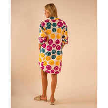 Load image into Gallery viewer, All Over Smiley Preslie Poplin Shirt Dress | Organic Cotton Beltable Dress or Tunic with Pockets