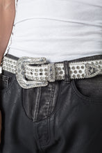 Load image into Gallery viewer, Allover Rhinestone Studded Belt - White