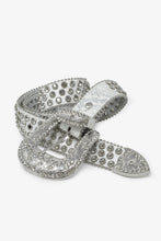 Load image into Gallery viewer, Allover Rhinestone Studded Belt - White