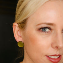 Load image into Gallery viewer, Tiger Striped Disc Stud Earrings