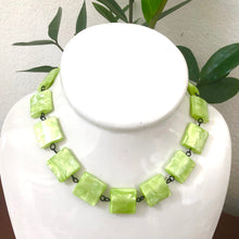 Load image into Gallery viewer, Lime Green Square Aura Glow Amelia Necklace *