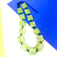Load image into Gallery viewer, Lime Green Square Aura Glow Amelia Necklace *