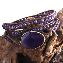 Load image into Gallery viewer, Amethyst Endless Calm Boho Bracelet