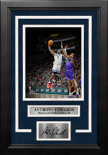 Load image into Gallery viewer, Anthony Edwards One-Handed Dunk Minnesota Timberwolves 8" x 10" Framed Photo with Engraved Autograph