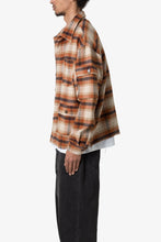 Load image into Gallery viewer, Asymmetrical Pocket Flannel Shirt - Brown