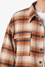 Load image into Gallery viewer, Asymmetrical Pocket Flannel Shirt - Brown