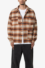 Load image into Gallery viewer, Asymmetrical Pocket Flannel Shirt - Brown