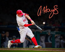 Load image into Gallery viewer, Austin Hays Blackout Swing Autographed Philadelphia Phillies 8" x 10" Baseball Photo
