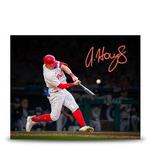 Load image into Gallery viewer, Austin Hays Blackout Swing Autographed Philadelphia Phillies 8" x 10" Baseball Photo
