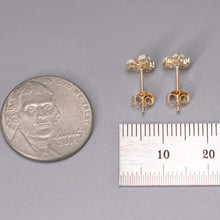 Load image into Gallery viewer, 14K Yellow Gold Australian Solid Opal Diamond Trio Stud Earrings