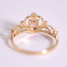 Load image into Gallery viewer, Royal Crown Design Opal &amp; Diamond Engagement Ring 14K Yellow Gold