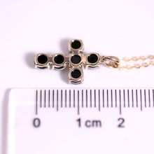 Load image into Gallery viewer, Australian Triplet Opal Cross Pendant Necklace 14K Yellow Gold