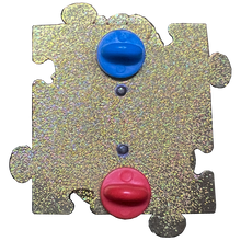 Load image into Gallery viewer, DL3-14 FBI Special Agent Intel Analyst Investigator Autism Awareness Month lapel pin puzzle pieces display like a challenge coin