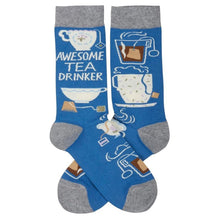 Load image into Gallery viewer, Awesome Tea Drinker Socks | Funny Tea Lover Gift, Colorful Novelty Crew Socks