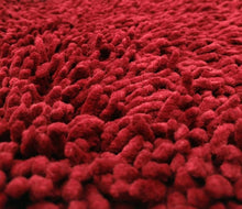 Load image into Gallery viewer, DaDa Bedding Burgundy Red Shaggy Soft Chenille Noodle Carpet Rug Bath Mat