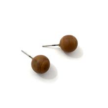 Load image into Gallery viewer, Terracotta Brown Marbled  Ball Stud Earrings