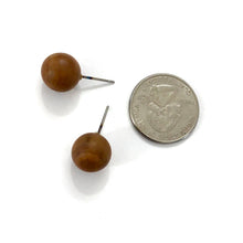 Load image into Gallery viewer, Terracotta Brown Marbled  Ball Stud Earrings