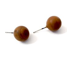 Load image into Gallery viewer, Terracotta Brown Marbled  Ball Stud Earrings