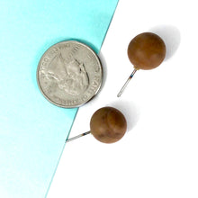 Load image into Gallery viewer, Terracotta Brown Marbled  Ball Stud Earrings