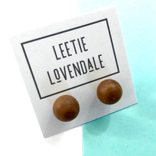 Load image into Gallery viewer, Terracotta Brown Marbled  Ball Stud Earrings