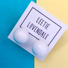 Load image into Gallery viewer, White Mega Ball Stud Earrings