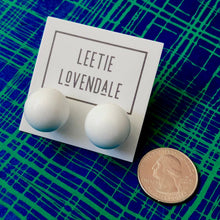 Load image into Gallery viewer, White Mega Ball Stud Earrings