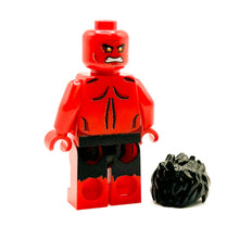 Load image into Gallery viewer, Custom Red Hulk Marvel Minifigure made using LEGO parts - B3 Customs