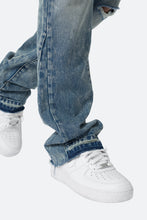 Load image into Gallery viewer, B615 Knee Hole Flare Denim - Blue