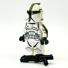 Load image into Gallery viewer, Custom Olive Clone Trooper (Olive, P1) Minifig made using LEGO parts - B3 Customs