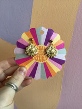 Load image into Gallery viewer, Titanium Sunflower Charm Earrings
