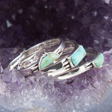 Load image into Gallery viewer, Triple Stack Shaped Turquoise and Sterling Silver Ring Set