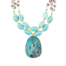 Load image into Gallery viewer, Baron Blue Turquoise Magnesite Pendant Statement Necklace