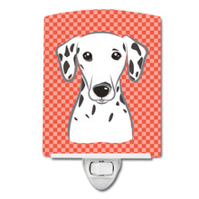 Load image into Gallery viewer, Red Checkered Dalmatian Ceramic Night Light BB1131CNL