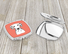Load image into Gallery viewer, Red Checkered Dalmatian Compact Mirror – Stylish Purse Mirror with Artistic Covers BB1131SCM