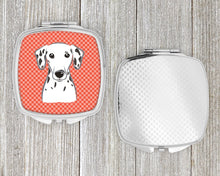 Load image into Gallery viewer, Red Checkered Dalmatian Compact Mirror – Stylish Purse Mirror with Artistic Covers BB1131SCM