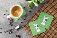 Load image into Gallery viewer, Green Checkered Bull Terrier Coasters - Set of 4 Lightweight Foam, Absorbent Drink CoastersBB1132FC