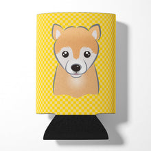 Load image into Gallery viewer, Yellow Checkered Shiba Inu Can or Bottle Hugger BB1133CC