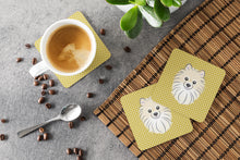 Load image into Gallery viewer, Tan Checkered Pomeranian Coasters - Set of 4 Lightweight Foam, Absorbent Drink Coasters BB1135FC