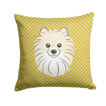 Load image into Gallery viewer, Tan Checkered Pomeranian Throw Pillow - 14x14 Decorative Pillow – Art for Your Home &amp; Patio BB1135PW1414