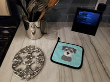 Load image into Gallery viewer, Blue Checkered Schnauzer Pot Holders - Set of 2 - Heat-Resistant Kitchen Essentials BB1136PTHD
