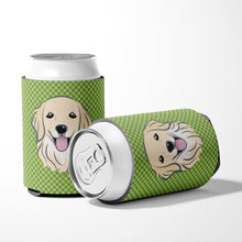 Load image into Gallery viewer, Green Checkered Golden Retriever Can or Bottle Hugger BB1137CC