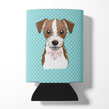 Load image into Gallery viewer, Checkerboard Blue Jack Russell Terrier Can or Bottle Hugger BB1140CC