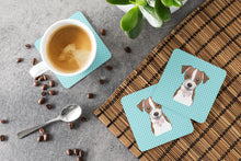 Load image into Gallery viewer, Checkerboard Blue Jack Russell Terrier Coasters - Set of 4 Lightweight Foam, Absorbent Drink Coasters BB1140FC