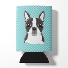 Load image into Gallery viewer, Checkerboard Blue Boston Terrier Can or Bottle Hugger BB1141CC