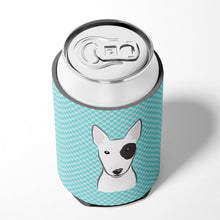Load image into Gallery viewer, Checkerboard Blue Bull Terrier Can or Bottle Hugger BB1147CC