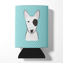 Load image into Gallery viewer, Checkerboard Blue Bull Terrier Can or Bottle Hugger BB1147CC